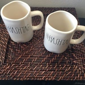 Rae Dunn #Hashtag M Stamp Magenta Mug Rare